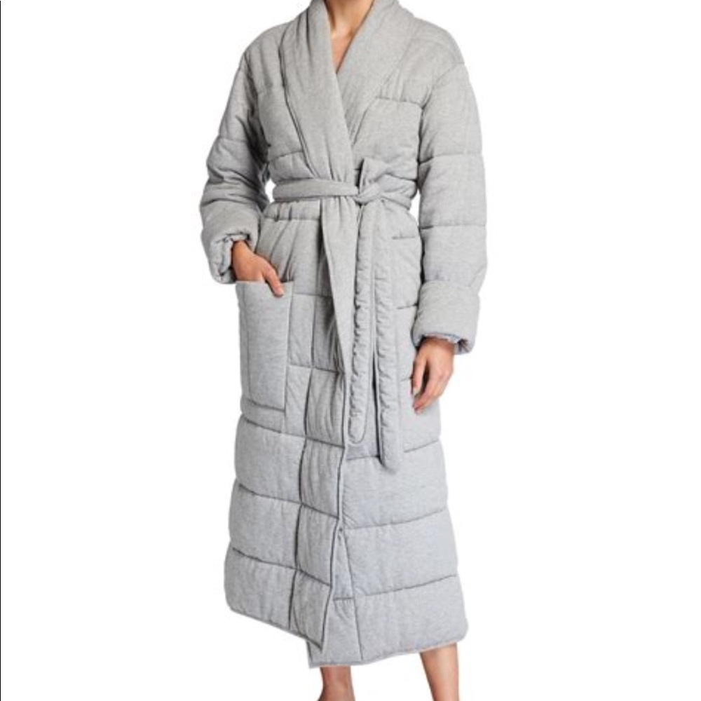 Skin Quilted Sonya Robe 4 XL NWT Eye Mask Gray - Picture 7 of 16